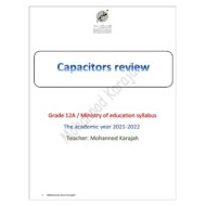 أوراق عمل Capacitors Review بالإنجليزي الفيزياء الصف الثاني عشر متقدم