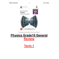 الفيزياء أوراق عمل (مراجعة عامة) بالإنجليزي للصف العاشر عام