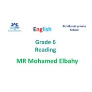 نماذج تدريب على مهارة القراءة اللغة الإنجليزية الصف السادس