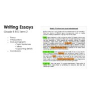 أوراق عمل Samples of Writing اللغة الإنجليزية الصف الثامن Access