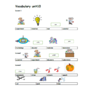 اللغة الإنجليزية (Vocabulary unit 10) للصف الخامس