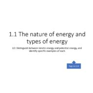درس The nature of energy and types of energy  الكيمياء الصف العاشر - بوربوينت