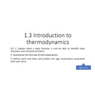 درس Introduction to thermodynamics الكيمياء الصف العاشر - بوربوينت