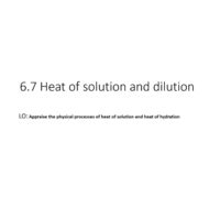 درس Heat of solution and dilution الكيمياء الصف العاشر - بوربوينت