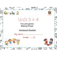 أوراق عمل Unit 3 & 4 اللغة الإنجليزية الصف الثاني
