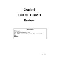 أوراق عمل Review اللغة الإنجليزية الصف السادس
