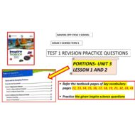 حل ورقة عمل UNIT 3 LESSON 1 & 2 العلوم المتكاملة الصف الرابع