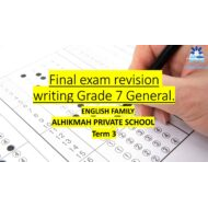 مراجعات Final exam revision writing اللغة الإنجليزية الصف السابع