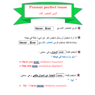 اللغة العربية (Present Perfect Tense) للصف الرابع