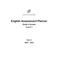 Assessment Planner اللغة الإنجليزية الصف الرابع Access الفصل الدراسي الثالث 2022-2023