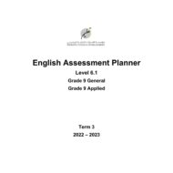 Assessment Planner اللغة الإنجليزية الصف التاسع General & Applied الفصل الدراسي الثالث 2022-2023