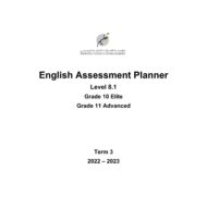 Assessment Planner اللغة الإنجليزية الصف العاشر Elite والحادي عشر Advanced الفصل الدراسي الثالث 2022-2023