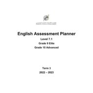 Assessment Planner اللغة الإنجليزية الصف التاسع Elite والصف العاشر Advanced الفصل الدراسي الثالث 2022-2023