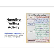 تدريبات Narrative Writing Activity اللغة الإنجليزية الصف الثامن - بوربوينت