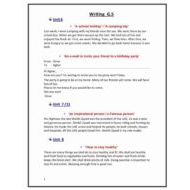 مواضيع الكتابة Writing اللغة الإنجليزية الصف الخامس