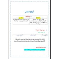 شرح وأوراق عمل نحو اللغة العربية الصف الخامس