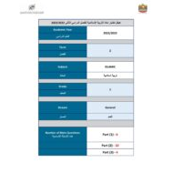 هيكل امتحان التربية الإسلامية الصف السابع الفصل الدراسي الثاني 2022-2023