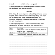 اللغة الإنجليزية ورقة عمل (unit 10  writing a paragraph) للصف الخامس