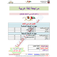 اللغة العربية أوراق عمل مراجعة (المهارات) للصف الثالث