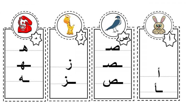 أشكال الحروف الهجائية في أول الكلمة وسط الكمة وآخر الكلمة