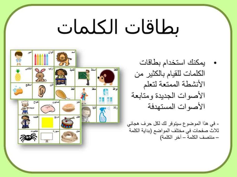 بطاقات الكلمات تعليمية للحروف الهجائية لتعليم الأطفال أصوات الحروف