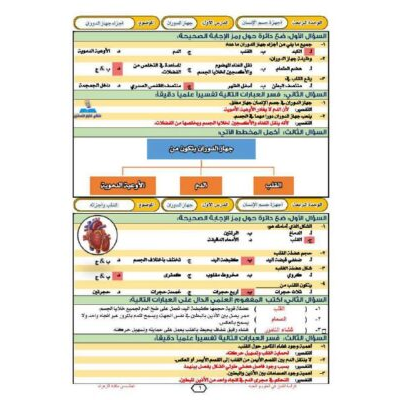 اجابة كراسة التميز في مادة العلوم والحياة للصف السادس - الفصل الثاني