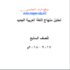 تحليل منهاج اللغة العربية الجديد للصف السابع - الفصل الاول