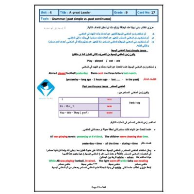 اجابة المادة التدريبية في اللغة الانجليزية للصف الثالث الفصل الأول