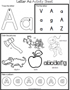 كتاب Alphabet Worksheets Activity Pages from A to Z