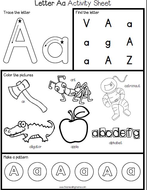 كتاب Alphabet Worksheets Activity Pages from A to Z