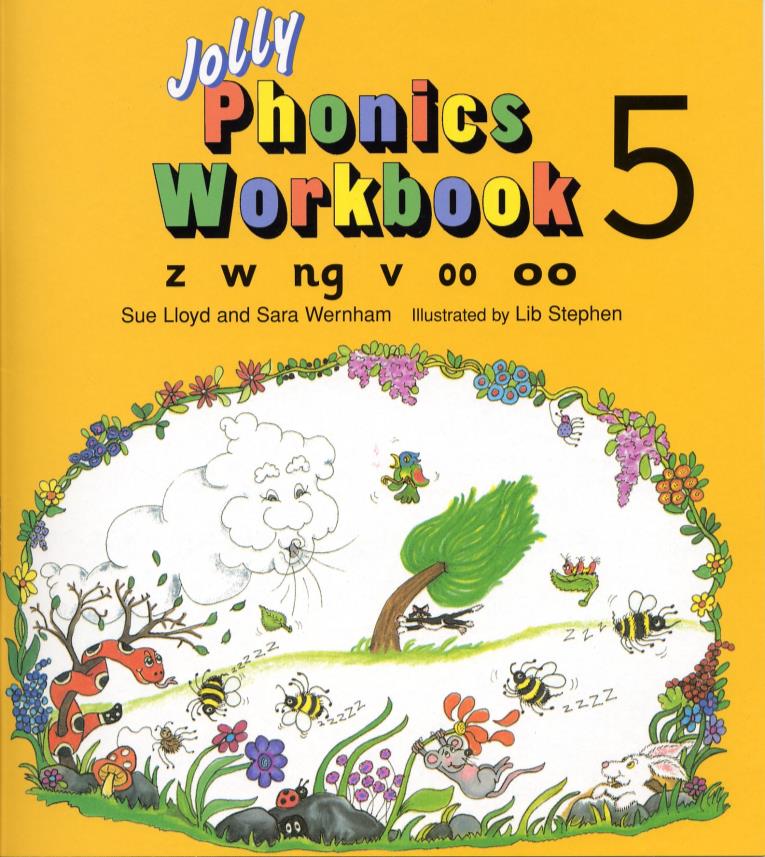 كتاب Jolly Phonics Workbook 5 In Print Letters z w ng v oo oo