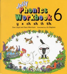 كتاب Jolly Phonics Workbook 6 In Print Letters y x ch sh th th