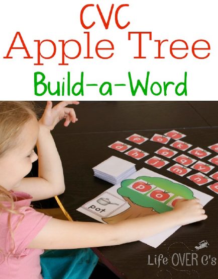 CVC Apple Tree Build a Word مذكرة لتعليم الاطفال