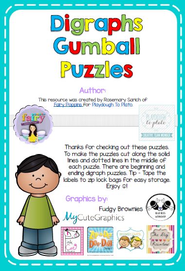 Digraph Gumball Puzzles لتعليم الاطفال اللغة الانجليزية بطريقة سهلة