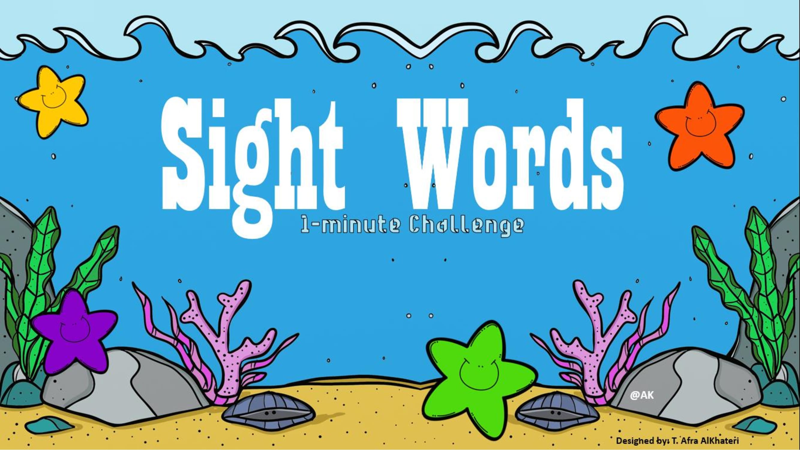 بوربوينت لعبة Read sight words in 1 minute للاطفال