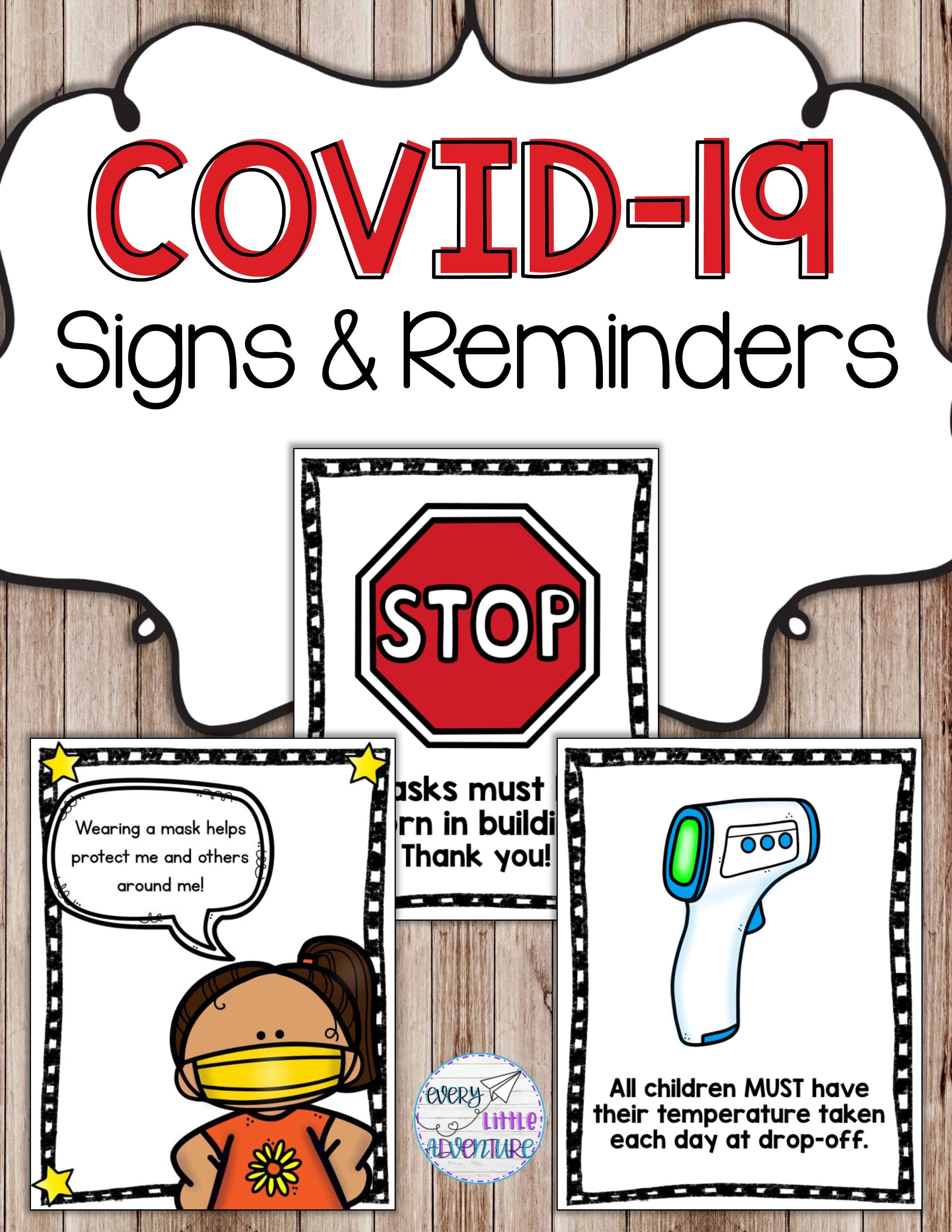COVID-19 Signs & Reminders For Children