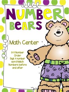 بطاقات Number Bear 0-23 لتعليم الاطفال الاعداد