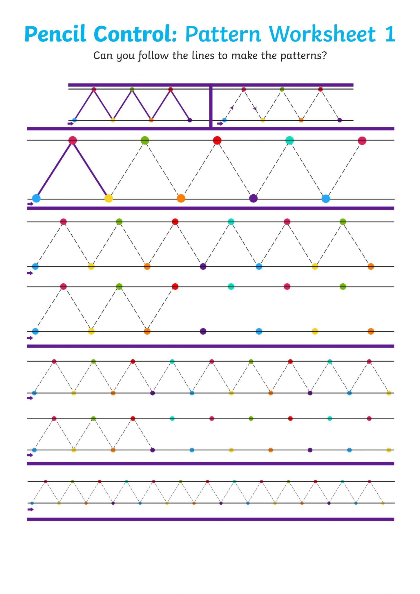 pencil control pattern worksheet for children almaalm asmaaa