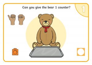 بطاقات Teddy Bear Number لتعليم الارقام من 1 الى 5
