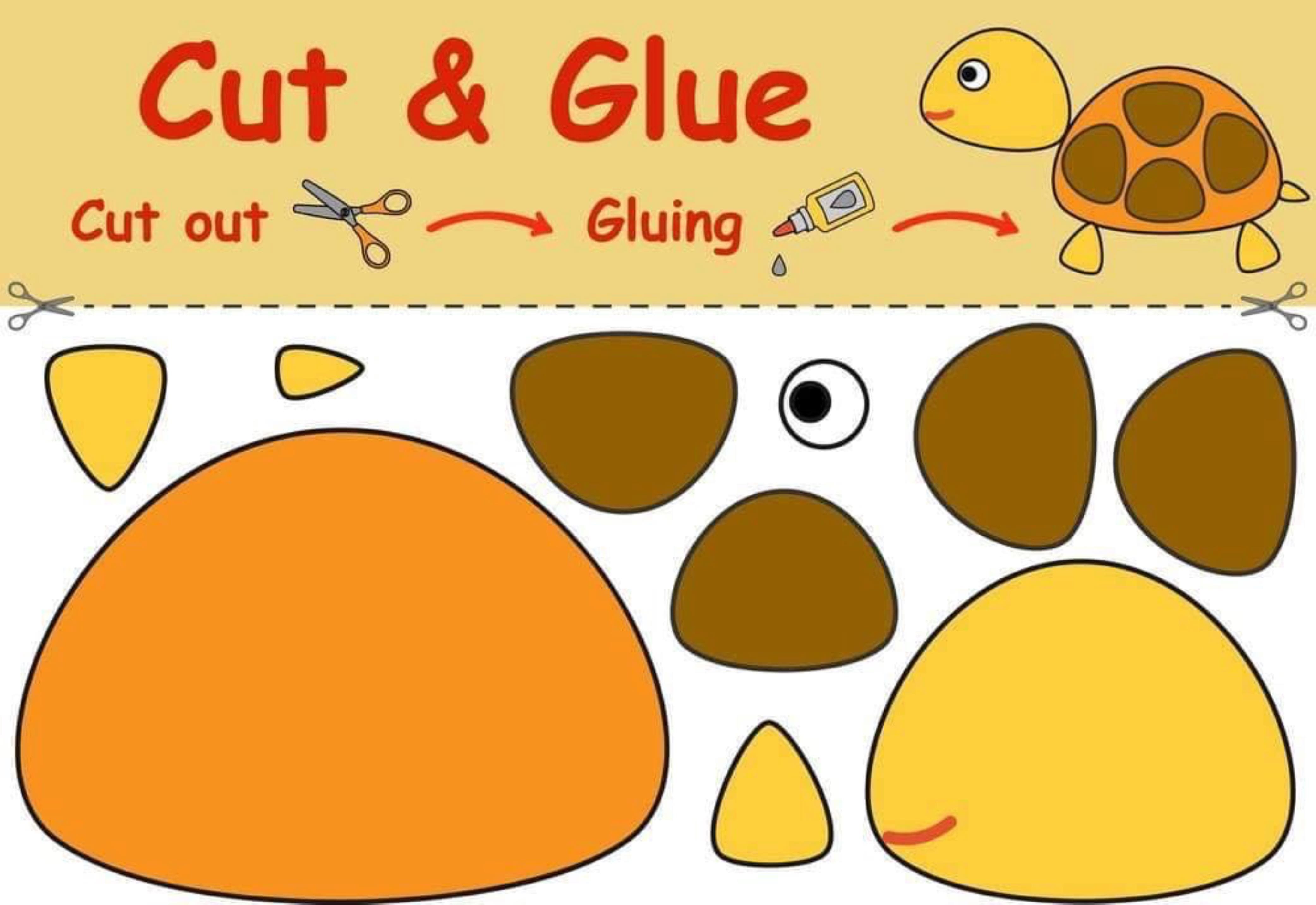 انشطة ممتعة للاطفال Cut and Glue لتنمية المهارات الدقيقة