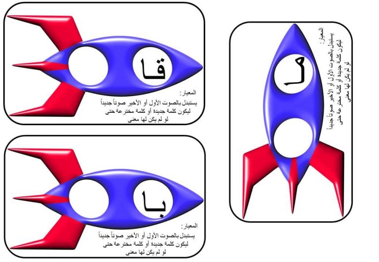 لعبة صاروخ المقاطع لتعليم الاطفال الحروف العربية بطريقة تفاعلية