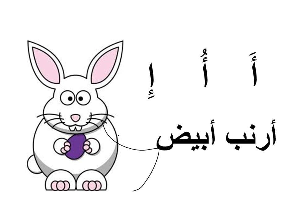 بطاقات تعليمية للحروف الهجائية مع الحركات القصيرة وصوة لكل حرف المعلمة أسماء