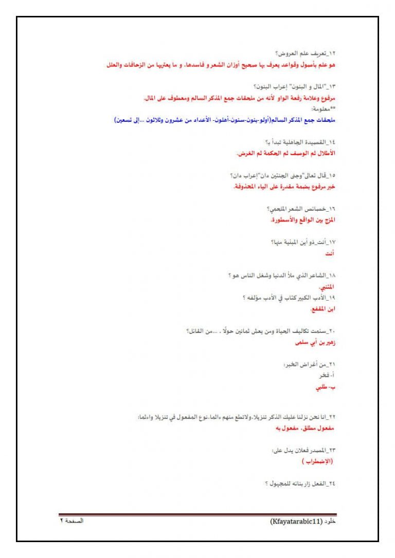 كتاب سؤال وجواب لجميع علوم اللغة العربية الخاص بامتحان رخصة المعلم