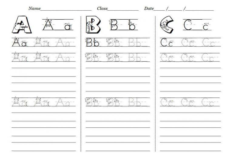 أوراق عمل للحروف الإنجليزية لتعليم الأطفال كتابة الحروف بالنقاط