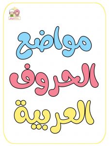 مذكرة رائعة لتعليم الأطفال مواضع الحروف العربية وأشكالها