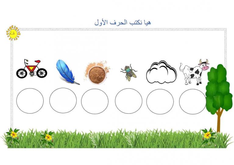 نشاط للحروف الهجائية لتعليم الأطفال مواقع الحروف المختلفة