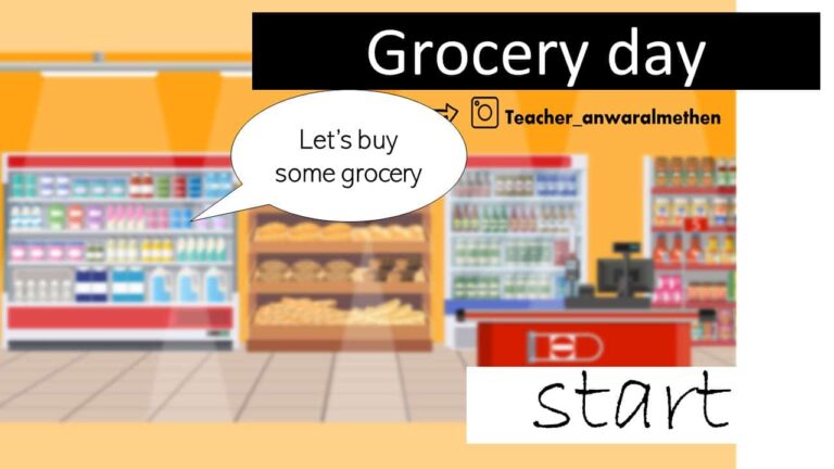 قالب لعبة grocery day بوربوينت قابل للتعديل وجاهز للإستخدام