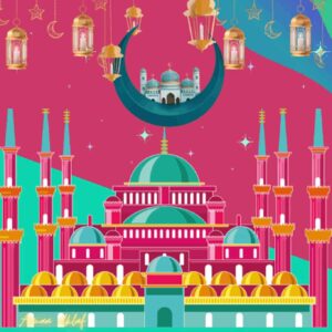 بطاقات متحركة لشهر رمضان المبارك مصممة على البوربوينت