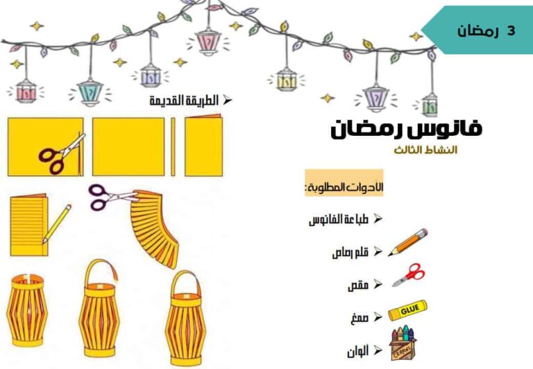 فانوس رمضان نشاط تعليم الأطفال كيفية صنع الفانوس من ورق