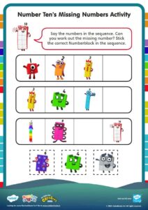 Number 10's Missing Numbers Activity For Children